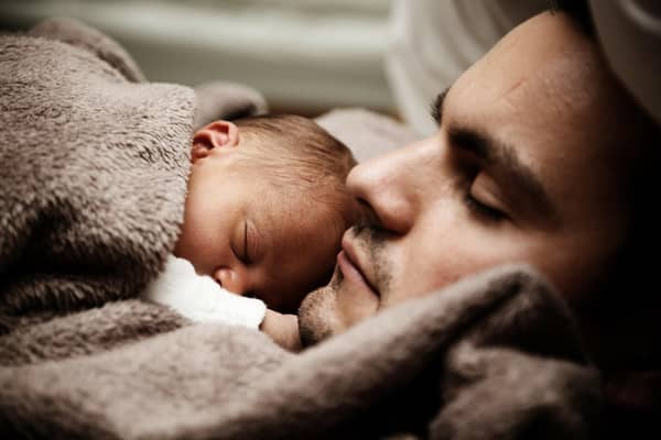 Father with a new baby in lockdown.