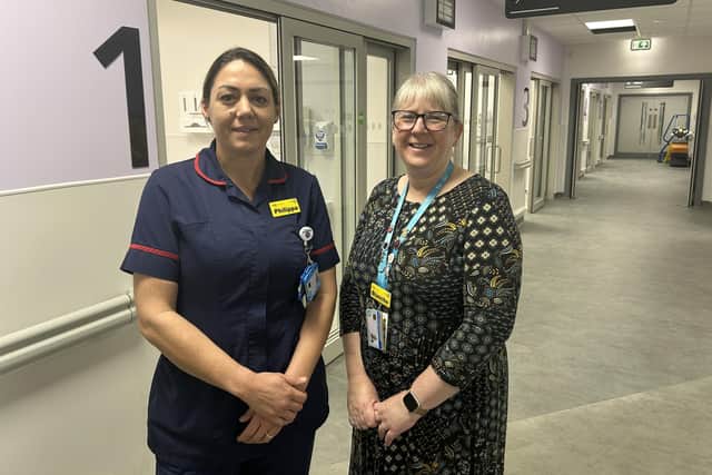 Pilgrim Hospital A&E matron Philippa Davies (left) and clinical services manager for Urgent and Emergency Care Blanche Lentz in the new rapid assessment, intervention and treatment area within the new Emergency Department at Pilgrim Hospital, Boston.