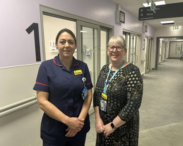 Pilgrim Hospital A&E matron Philippa Davies (left) and clinical services manager for Urgent and Emergency Care Blanche Lentz in the new rapid assessment, intervention and treatment area within the new Emergency Department at Pilgrim Hospital, Boston.