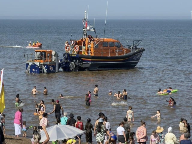 A snap of the RNLI in action at Skegness beach on Monday, May 25. Photo: John Byford.