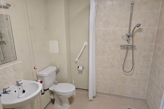 The facility includes an accessible bathroom