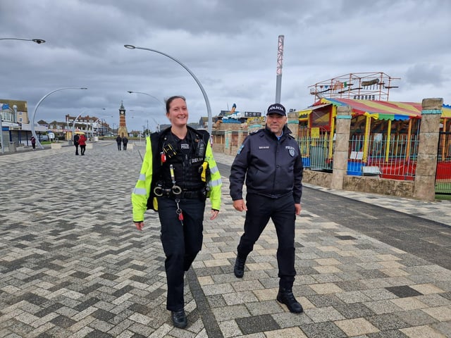 The Portugese officers went on patrol with Skegness officers.