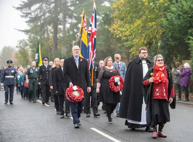 Woodhall Spa's Remembrance parade 2022.