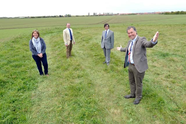 From left - Sue Bowser, MP Matt Warman, Coun Tom Ashton and Neil Sanderson at the gateway site.