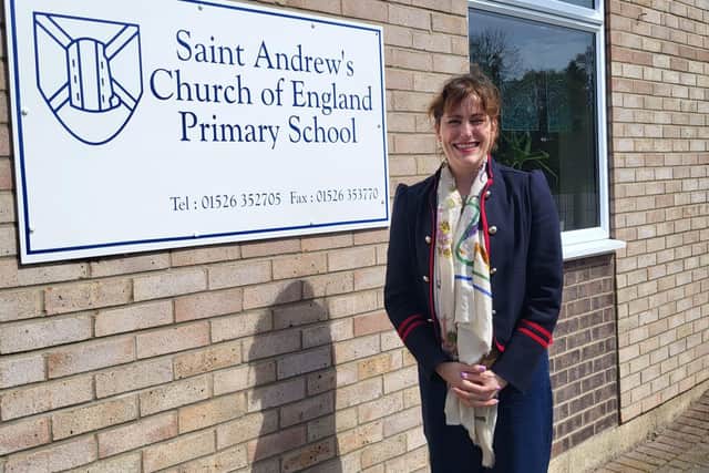 MP Victoria Atkins at St Andrew's School, Woodhall Spa.