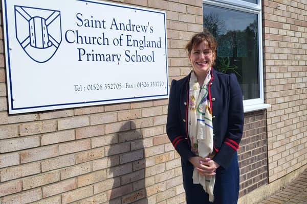 MP Victoria Atkins at St Andrew's School, Woodhall Spa.