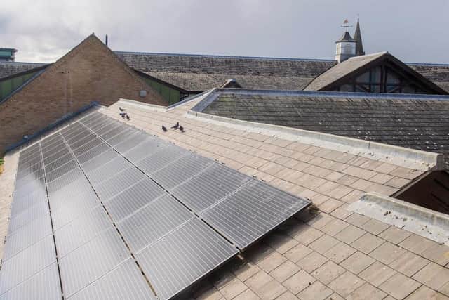 Solar panels already installed at NKDC's offices, with 230 more to be added before the winter. Photo: NKDC/Chris Vaughan