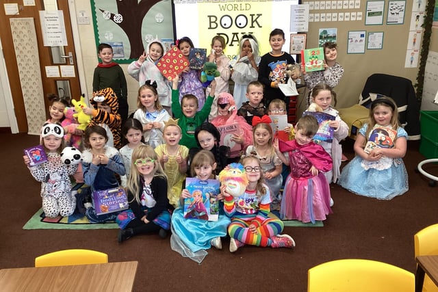 Celebrating World Book Day, another year one class at the Richmond School, Skegness.