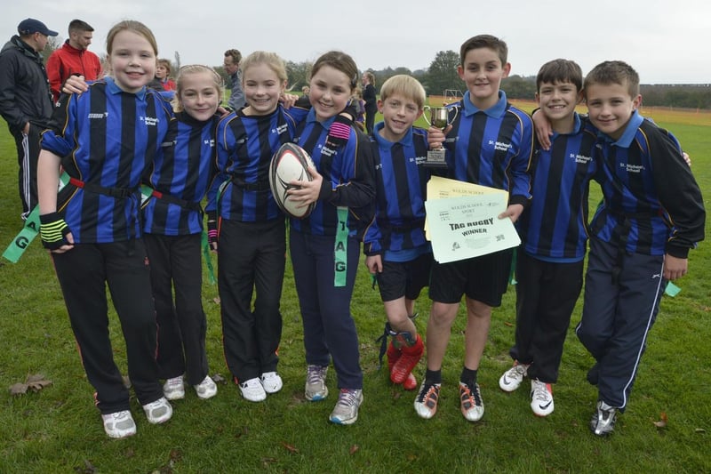 Pupils from Louth's Cordeaux Academy organised a tag rugby tournament 10 years ago in support of their BTEC level three studies in sport. The event was won by St Michael's CofE Primary School, in Louth, pictured.