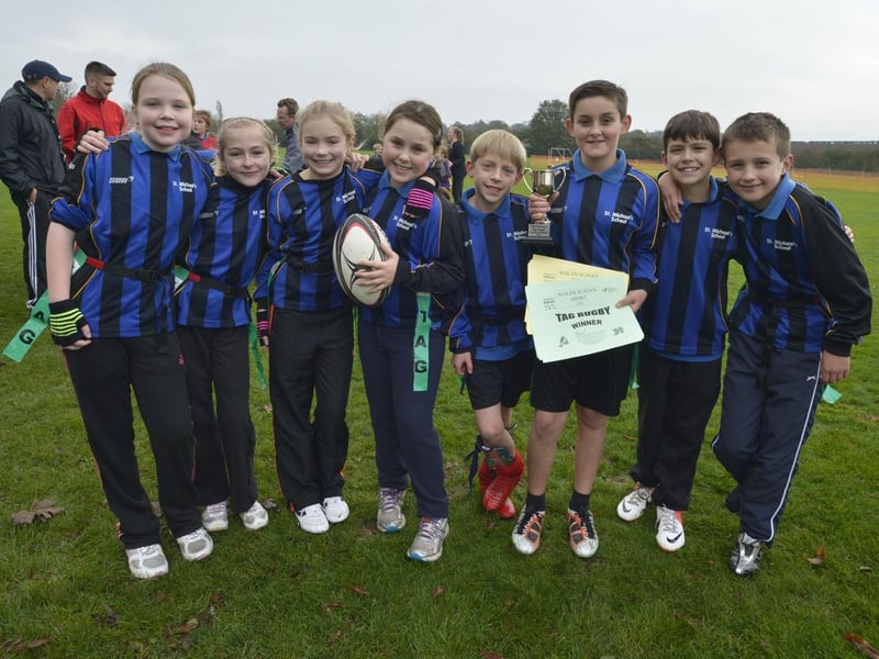 Pupils from Louth's Cordeaux Academy organised a tag rugby tournament 10 years ago in support of their BTEC level three studies in sport. The event was won by St Michael's CofE Primary School, in Louth, pictured.