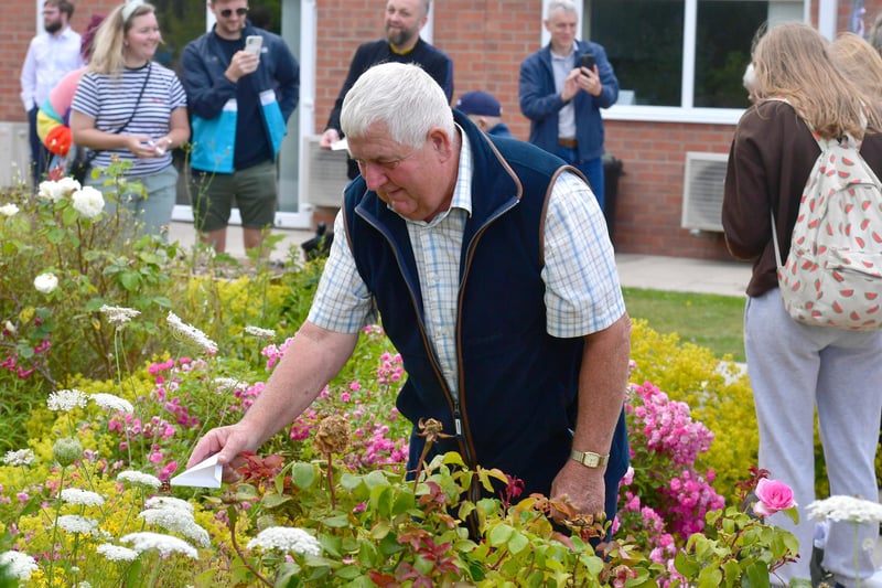 A butterfly is released in the grounds of the Butterfly Hospice in Boston.