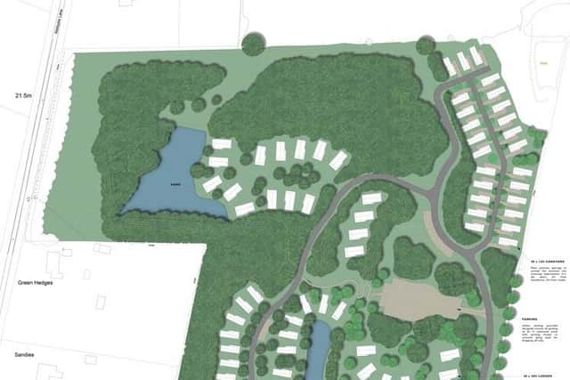 The proposed site map for the withdrawn holiday park in Kirkby-on-Bain.