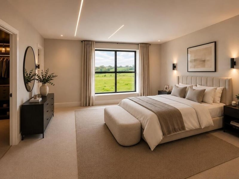 The principal bedroom suite.