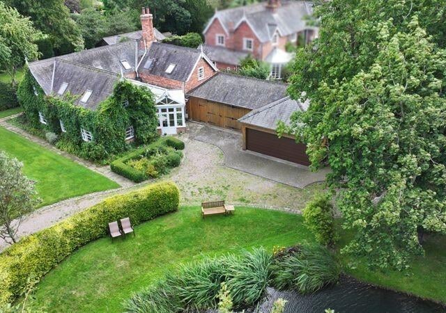 An aerial view of the property.