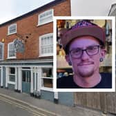 Adi Whiting, inset, was injured in an alleged assault outside the Carpenters Arms pub, in Boston's Witham Street.
