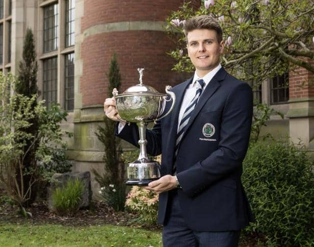 Lee Cardy with one of his trophies.