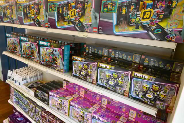 Toys are available for families at the community grocery store too.