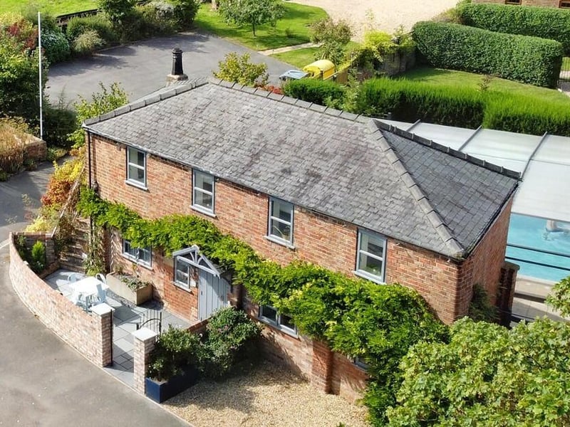 An aerial view of Dragonfly Lodge, the annexe.