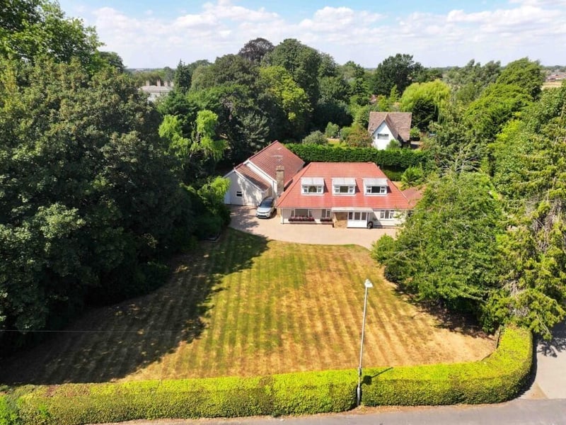 An aerial view of the property.