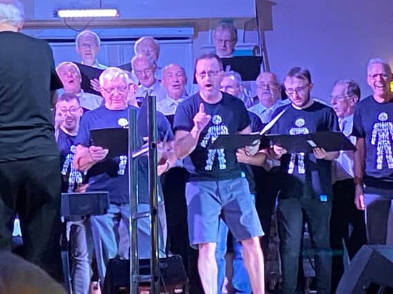Louth's Man of Men performing at the charity concert.