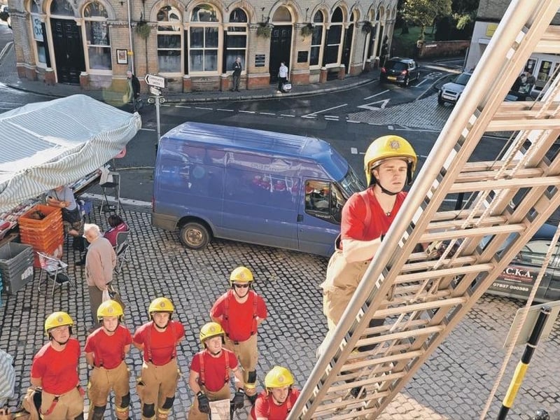 Firefighters from Horncastle raising funds The Firefighters Charity by repeatedly climbing their high ladder. Crew members scaled the equipment 397 times (the equivalent of 8,854 feet, almost twice the height of Ben Nevis), raising more than £270 in the process.