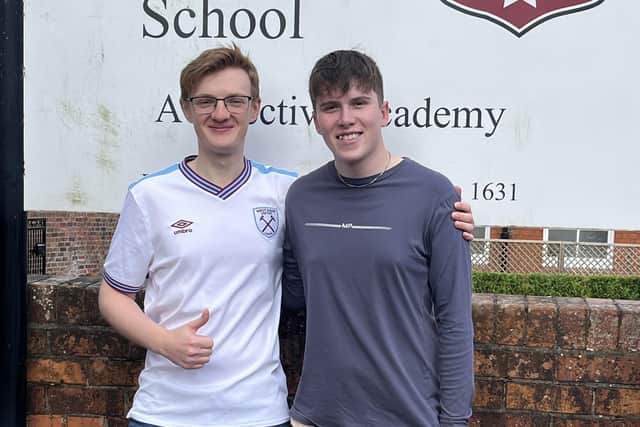 Caistor students Henry Clark and James Sanderson.