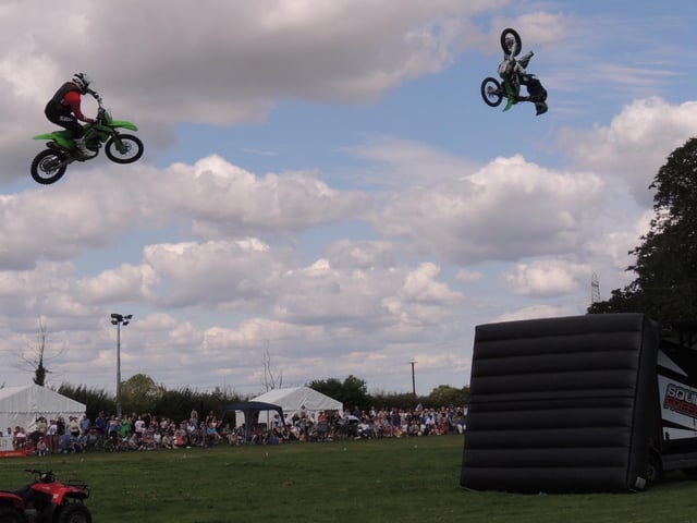 Stunts by Squibbs freestyle motocross show.