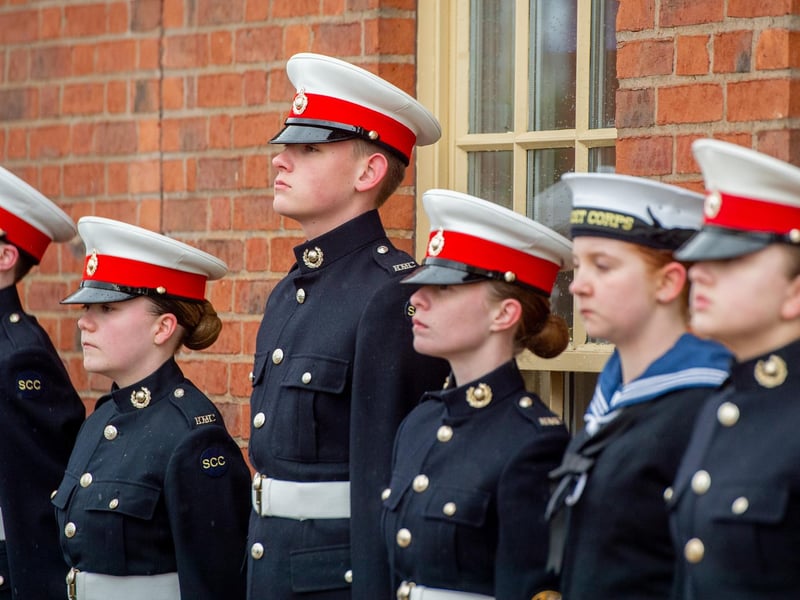 Forming a guard of honour at Alford crematorium.