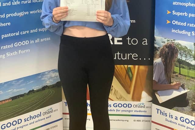 Pleased with her results at Sir William Robertson Academy - Alice Sim from Navenby.