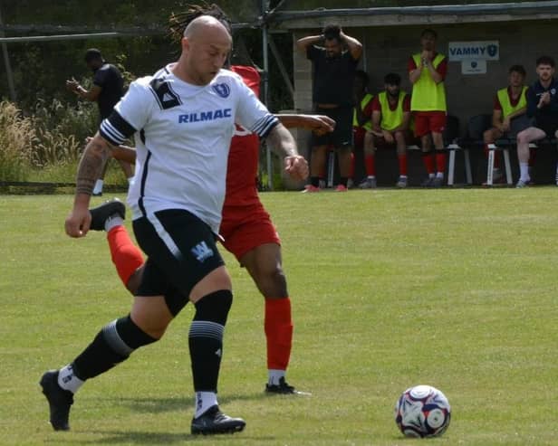 Daniel Trott in action on Saturday - missed crucial chance at 1-0.