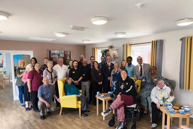 Staff and residents with the Mayor and Mayoress