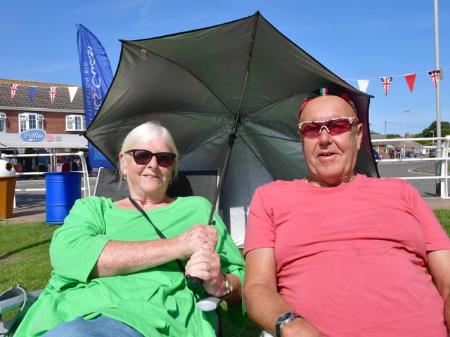 Soaking up the late summer sun are Lyndsay and Dave Binch