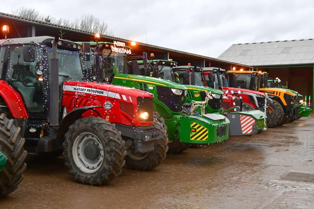 The 50 tractors gathered at Boothby Graffoe.