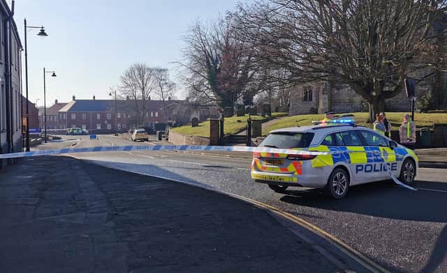 The police cordon on Boston Road, Spilsby. Photo: Gemma Gadd