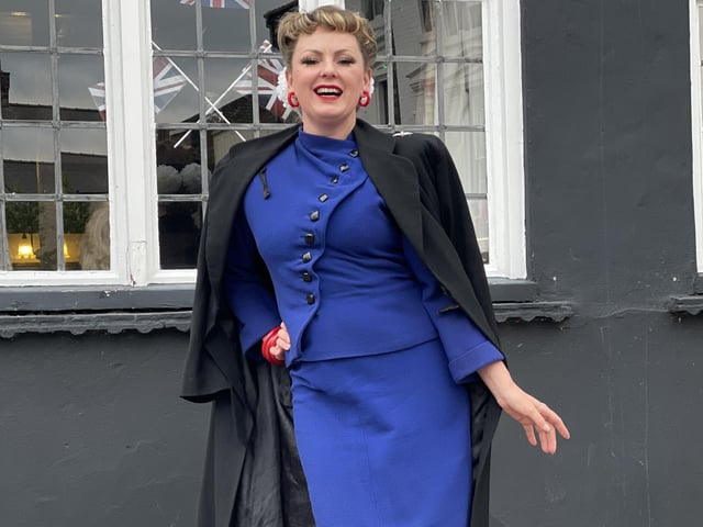 Some turned out in 1940s outfits.
