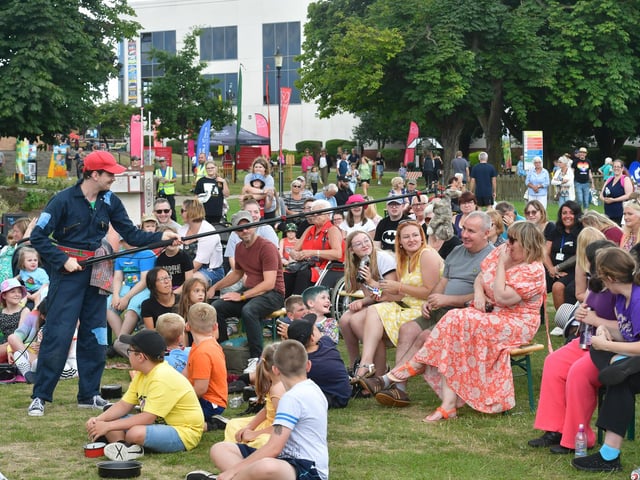 Audiences being entertained at the Rascally Diner in Tower Gardens.