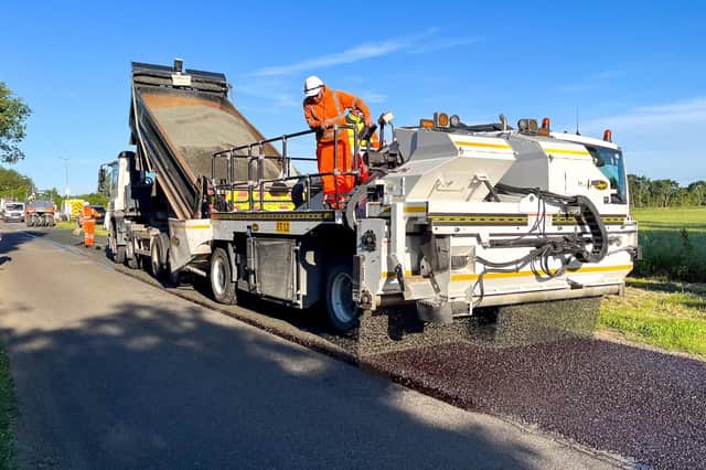 Surface dressing is underway across the county this summer. Photo: LCC
