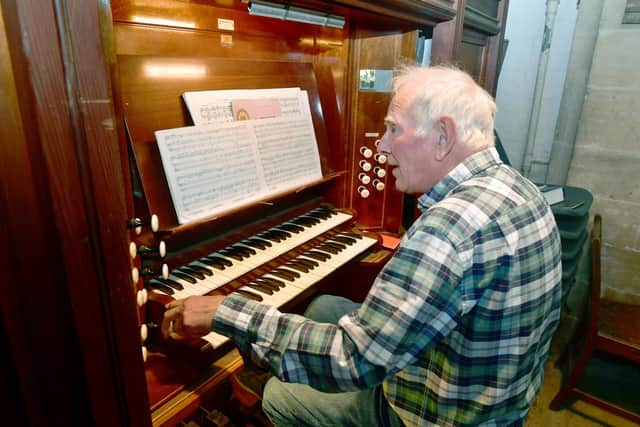 Church team member, Chris McChrystal who was playing the organ during the day