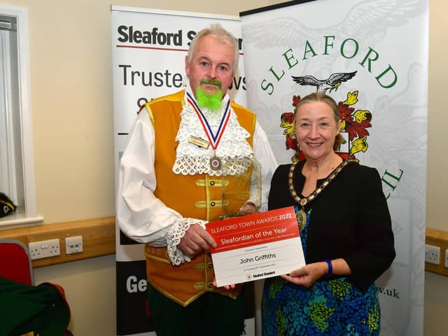 Last year's Sleafordian of the Year, Town Crier John Griffiths.