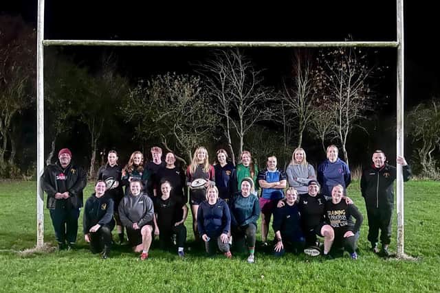 The newly formed female rugby side.