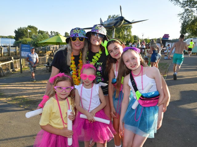 Bucket hats aplenty. Steph Casterton and Emma Harris with L-R Libby Harris 5, Charlotte Casterton 6, Georgia Harris 10, Annabelle Casterton 10 of Sheffield
