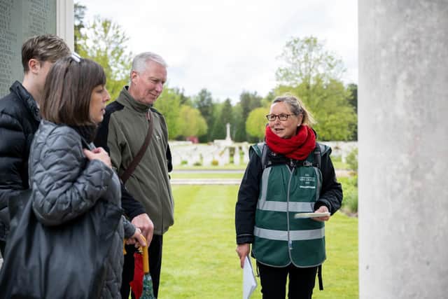 A CWGC tour at a military cemetery.