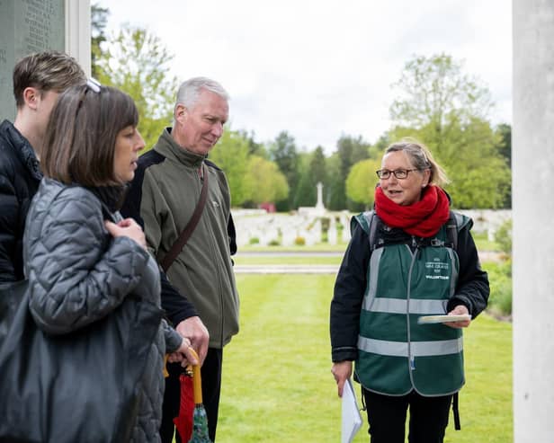 A CWGC tour at a military cemetery.