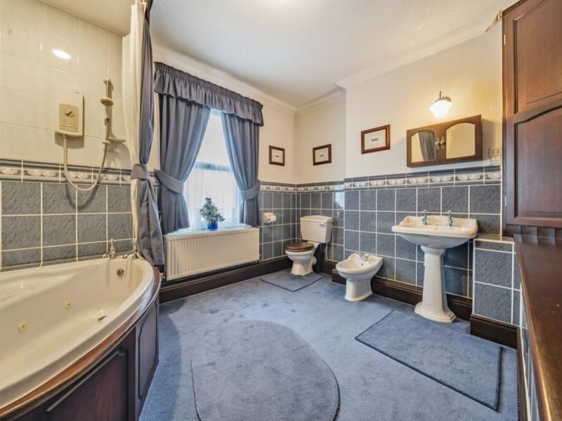 The bathroom.