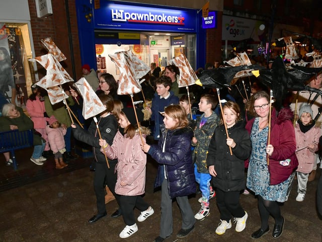 Children were among those in the Illuminate Parade.