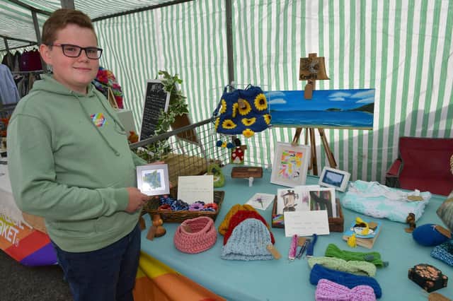 Zack Clapham, 14, of Zack's Crochet and Crafts, Boston.