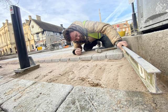 The final section of paving at Market Place, shown in part here, is now complete.