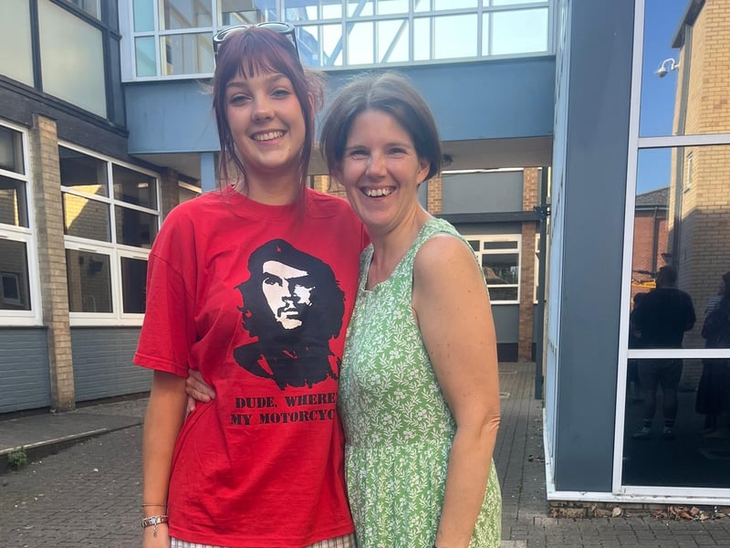 Alice Constantine with her mother Emma - also a teacher at Kesteven and Sleaford High School. Alice is off to study in Leeds this September after achieving AAA at A Level. Photo: KSHS