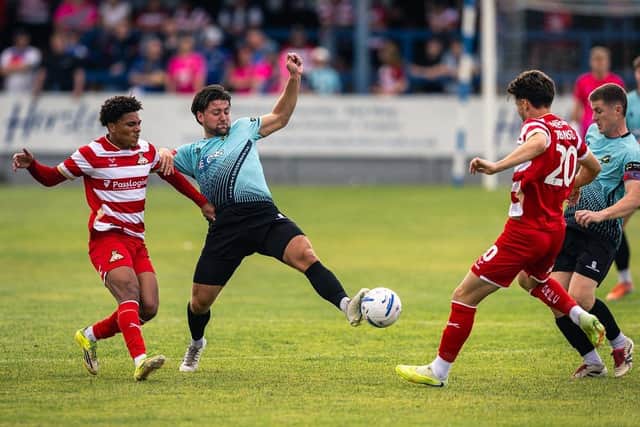 Gainsborough v Doncaster friendly action from Saturday. Photo by Sean Cook, Foxby Media.
