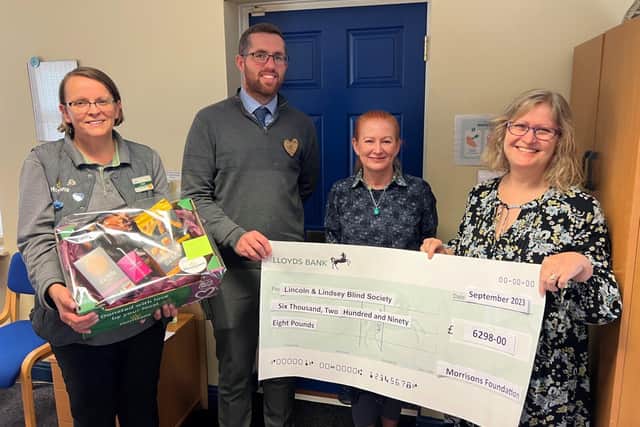 Morrisons donated over £6,000 to Lincoln and Lindsey Blind Society 